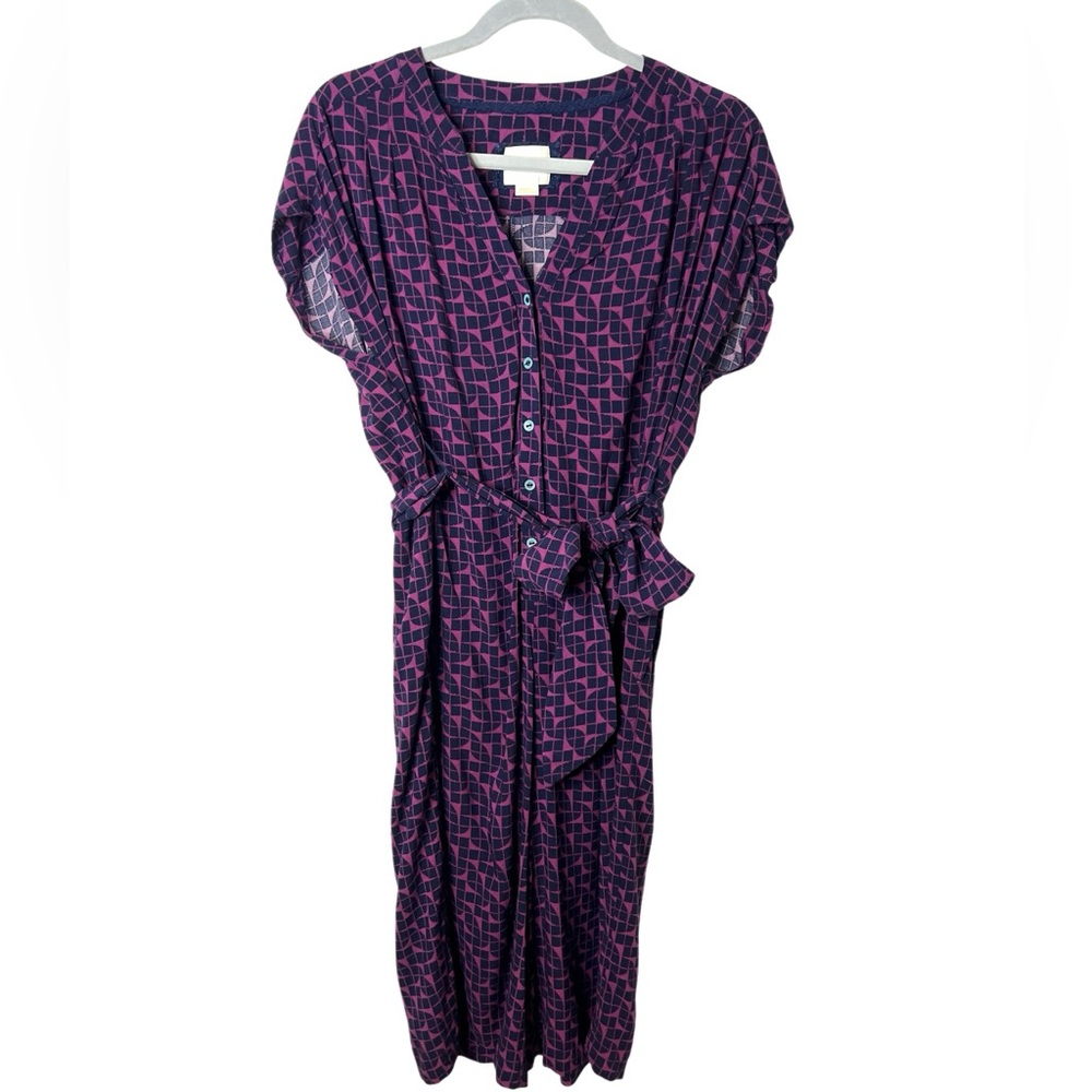 Anthropologie Maeve Romper One Piece Pockets Tie Belt Oversized SZ XS EUC